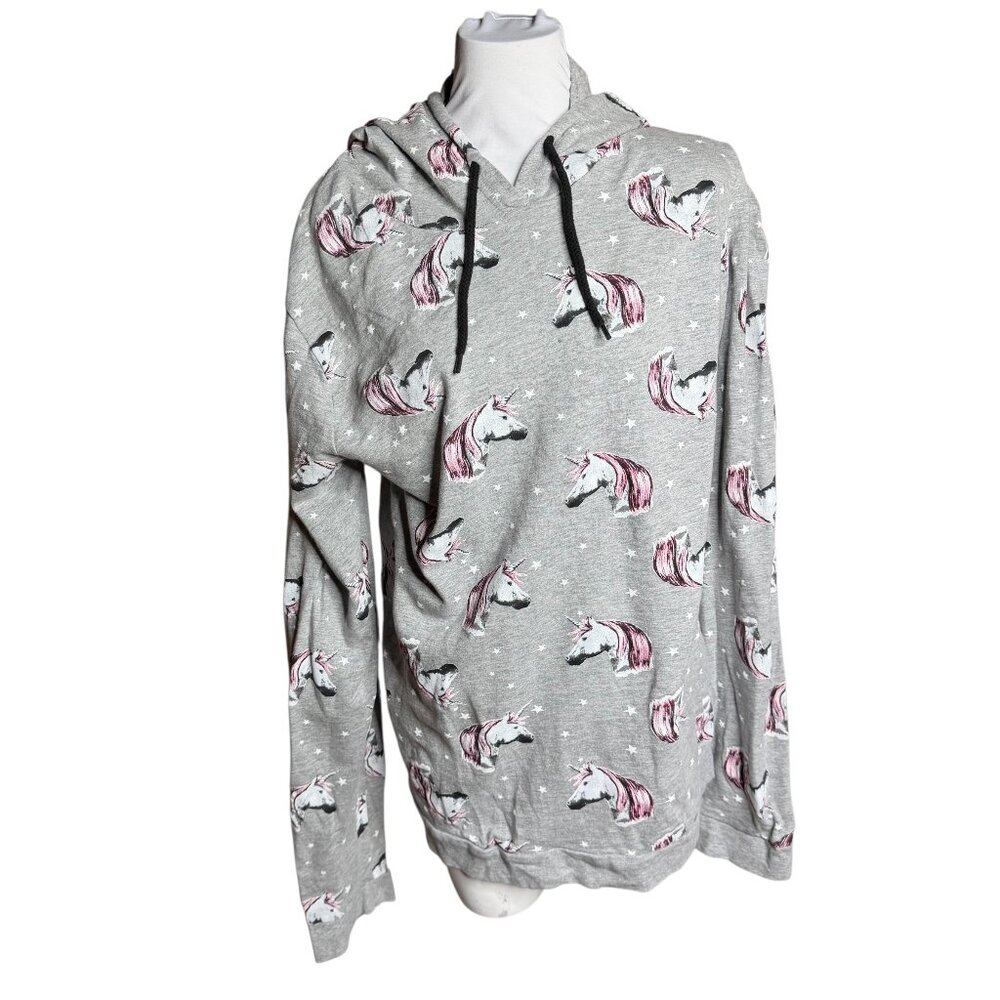 On Fire grey Unicorn hoodie 3x